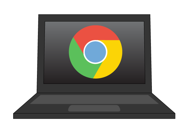 Chromebook with Google symbol