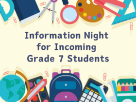 Information night for incoming grade 7 students
